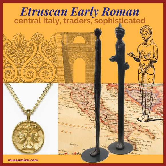 etruscan art tall slender figures janus early roman etruria
