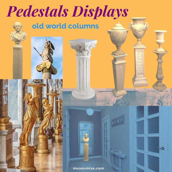 pedestal displays for statues urns old world columns