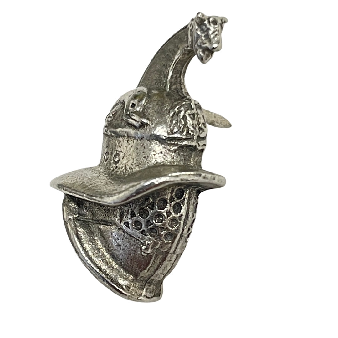 Roman Gladiator Helmet Pewter SPQR Pin Badge Tie Tack 1H