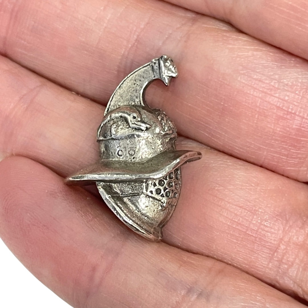 Roman Gladiator Helmet Pewter SPQR Pin Badge Tie Tack 1H
