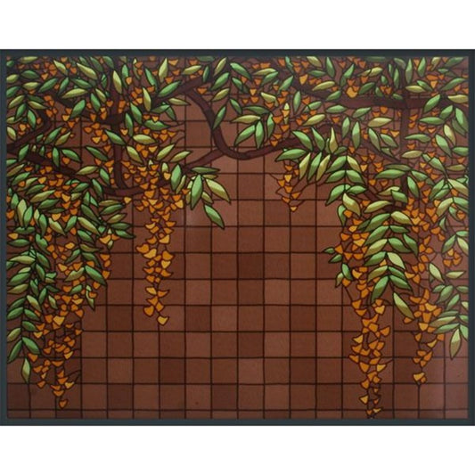 Frank Lloyd Wright D.D. Martin Mural Garden Tree Leaves Stained Glass