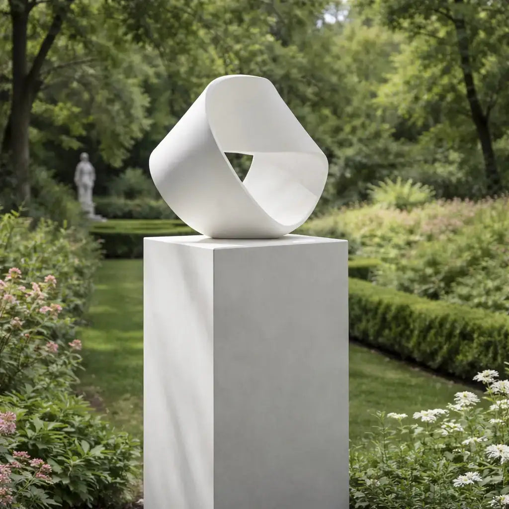Mobius strip sculpture modern abstract infinity loop white