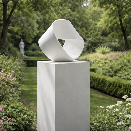 Mobius strip sculpture modern abstract infinity loop white