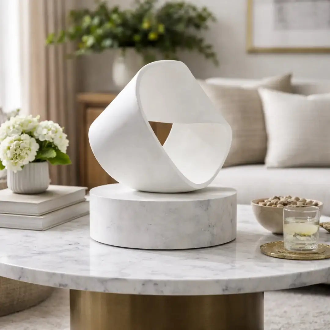 Mobius strip infinity symbol sculpture studio white 13.5 inch