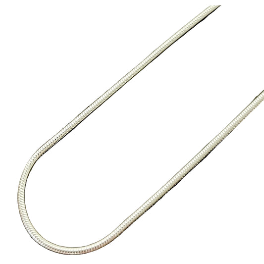 Silver Plated Necklace Chain with Snake Links, 18 inches long, flexible and tangle resistent