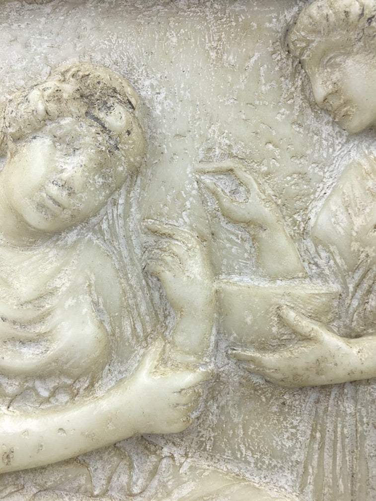 Greek Tombstone Stele of Glykylla Wall Hanging Relief 15.25H