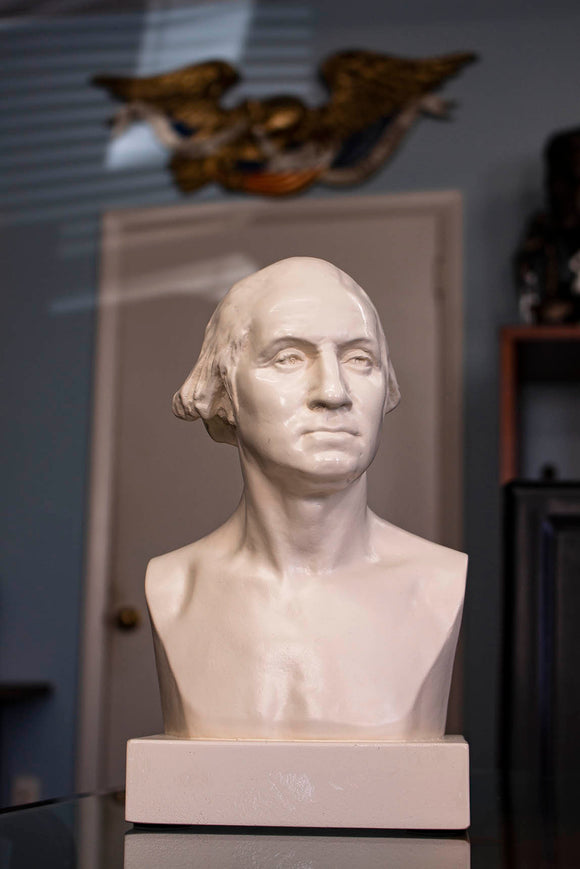 George Washington portrait statue, houdon inspired presidential sculpture self-portrait