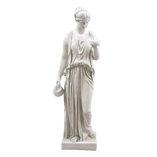 Classical woman garden statue of Hebe the Cupbearer 40 inches tall.
