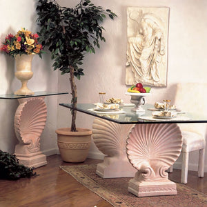 Museumize:Shell Scalloped Console Base 32H  and Dining Table Shell