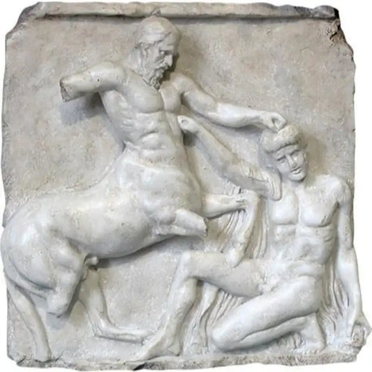 Centaur and Lapith Metope from Greek Parthenon Frieze Wall Hanging 16H