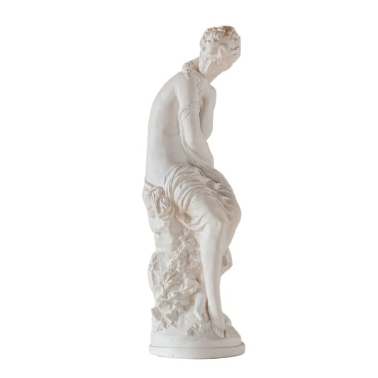 Lady with Flowers Victorian Dainty Graceful Statue by Moreau 25.5H - Museumize.com