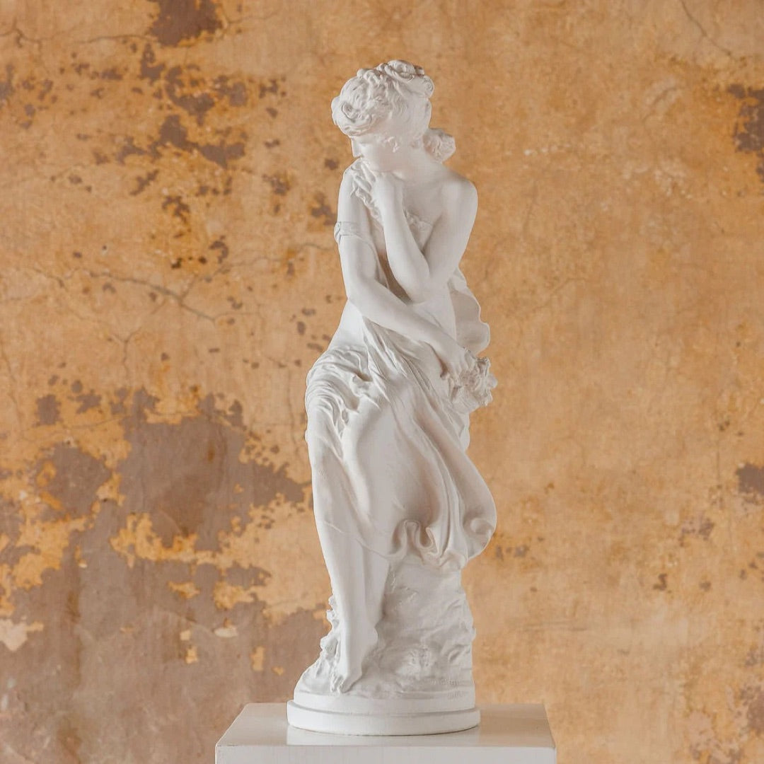 Lady with Flowers Victorian Dainty Graceful Statue by Moreau 25.5H