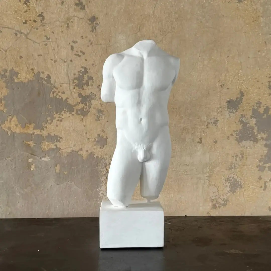 Male Torso Classical Doryphoros Athlete on Base 23.5H - Museumize.com