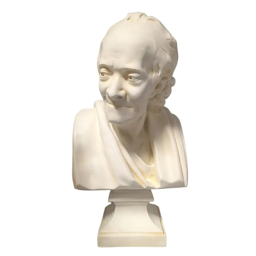 Voltaire French Philosopher Portrait Bust Statue Lifesize by Houdon 22H - Museumize.com