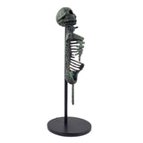 Roman Skeleton Miniature Bronze Replica Figurine, metal, articulated, stand included, 4.1H