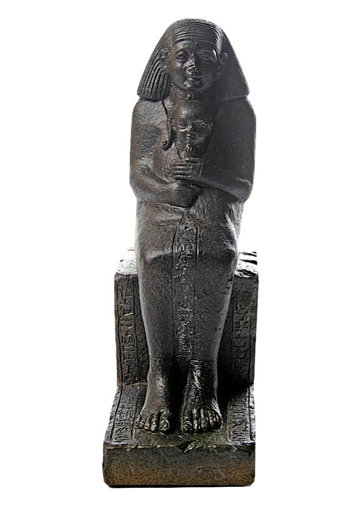 Senmut Holding Neferure Daughter of Queen Hatshepsut Egyptian Statue 7.75H
