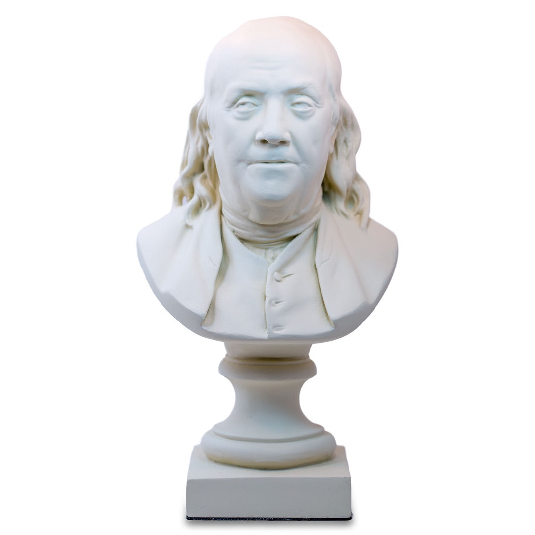 Benjamin Franklin Portrait Bust by Houdon, Desk Statue