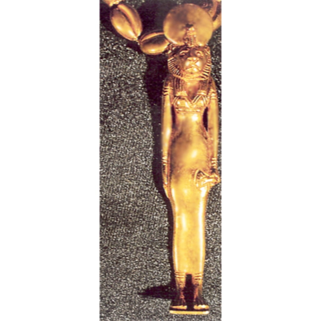 Egyptian Sekhmet original gold pendant from Dynasty 26. Reign of Amasis (570-526 BCE)