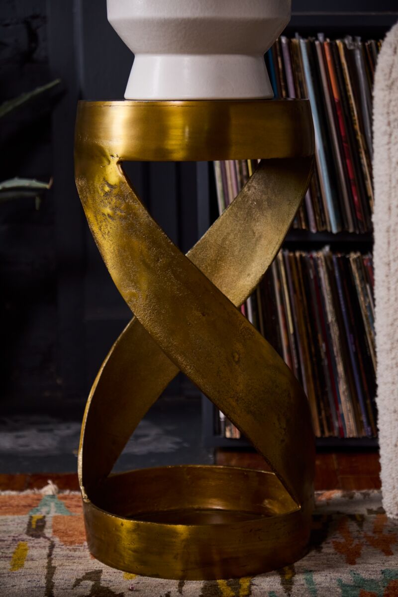 Corfu Gold Round Display Pedestal 24H