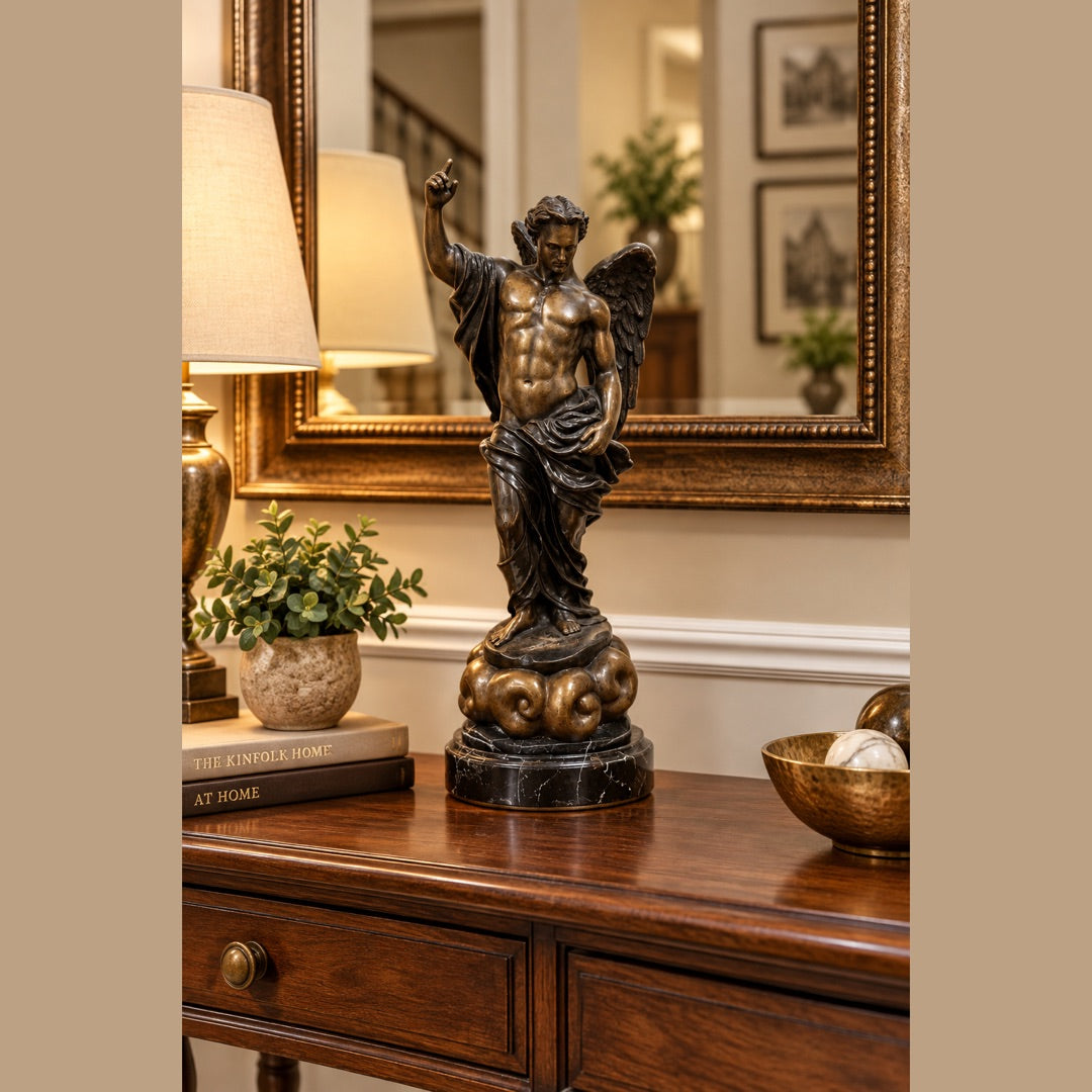 st michael bronze statue 18 inches tall