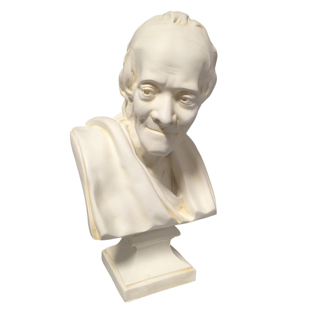 Voltaire French Philosopher Portrait Bust Statue Lifesize by Houdon 22H