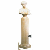 Museumize:Greek Fluted Column Pedestal Display, Assorted Sizes,Ochre with White Wash / Pedestal, 39H