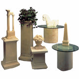 Display pedestals square and round column bases for art