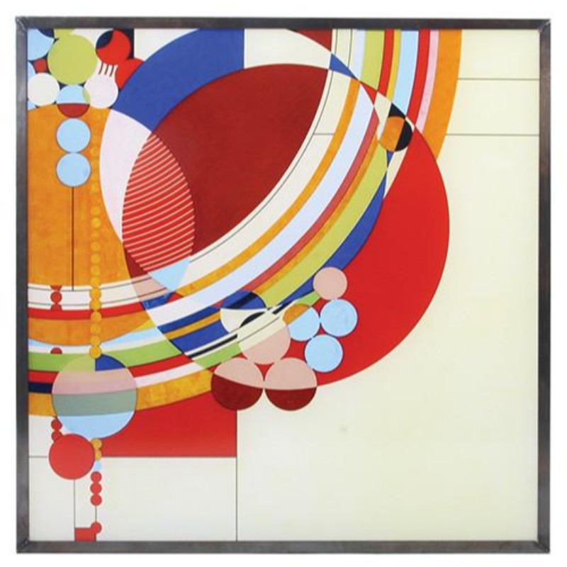March Balloons Abstract Stained Glass by Frank Lloyd Wright 10H