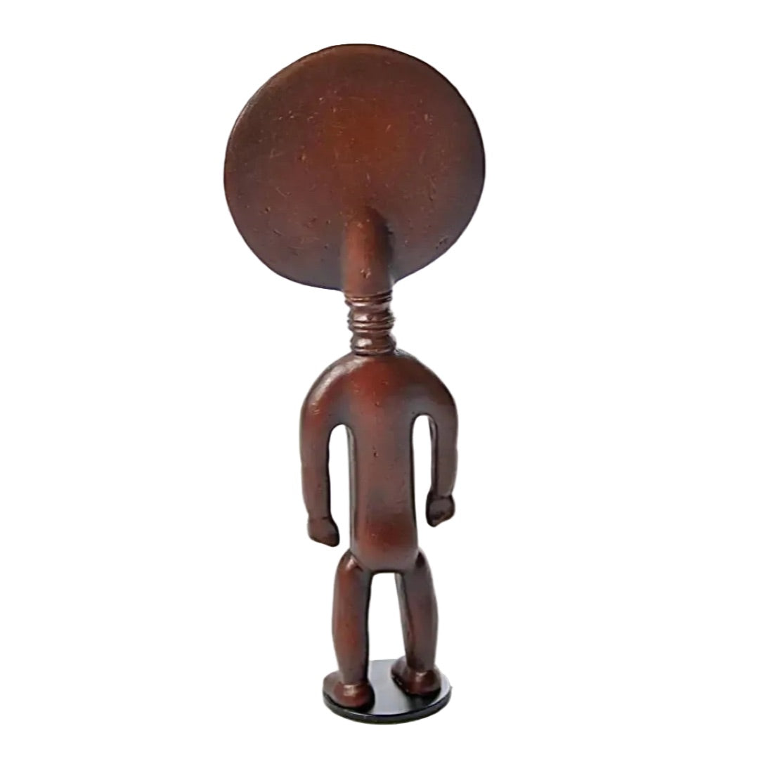Back view of Akua'ba African fertility figurine, Asante Ghana replica
