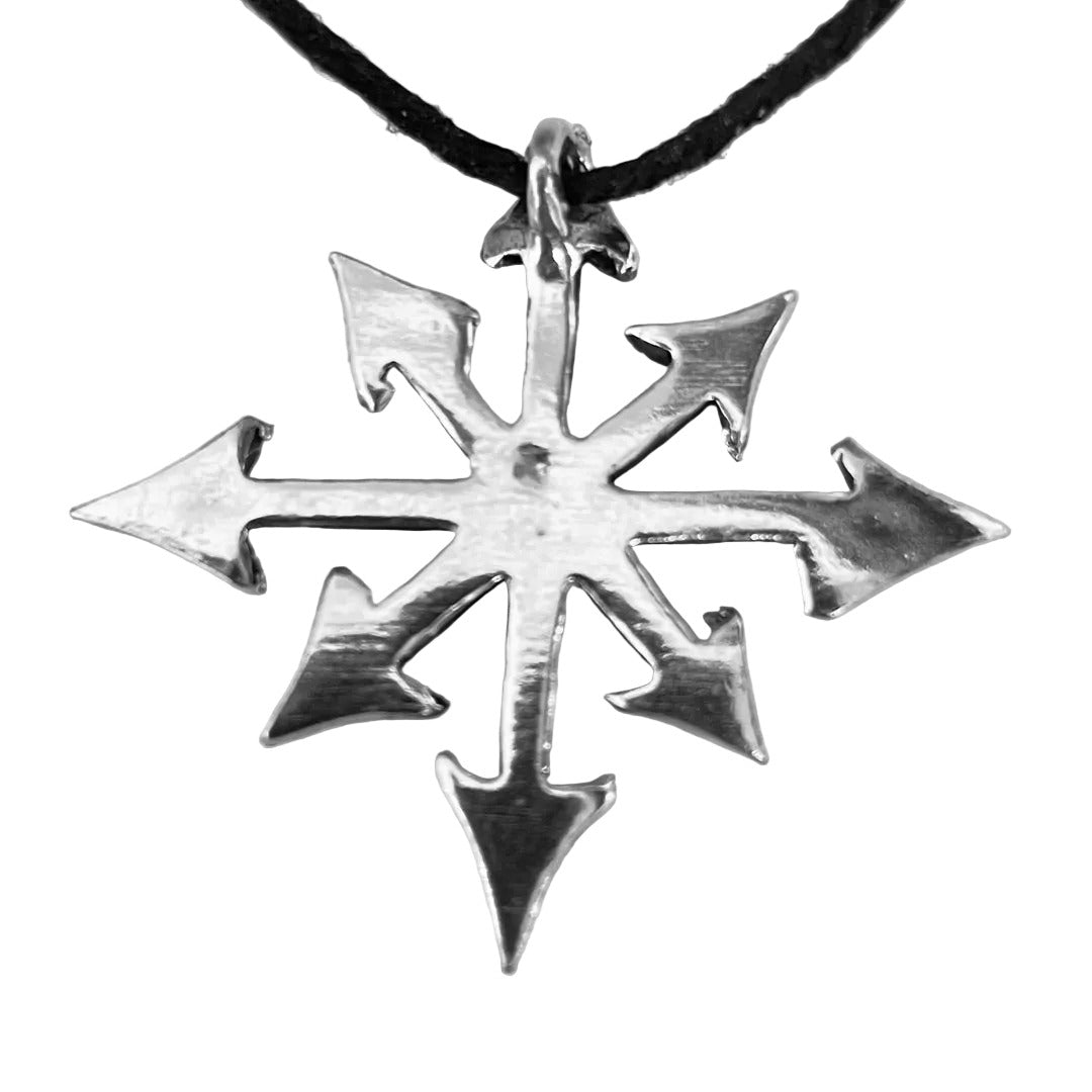 back side Chaos star pewter pendant  for occult and gamers