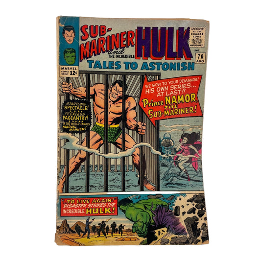 Comic book cover featuring Sub-Mariner and The Incredible Hulk on a white background