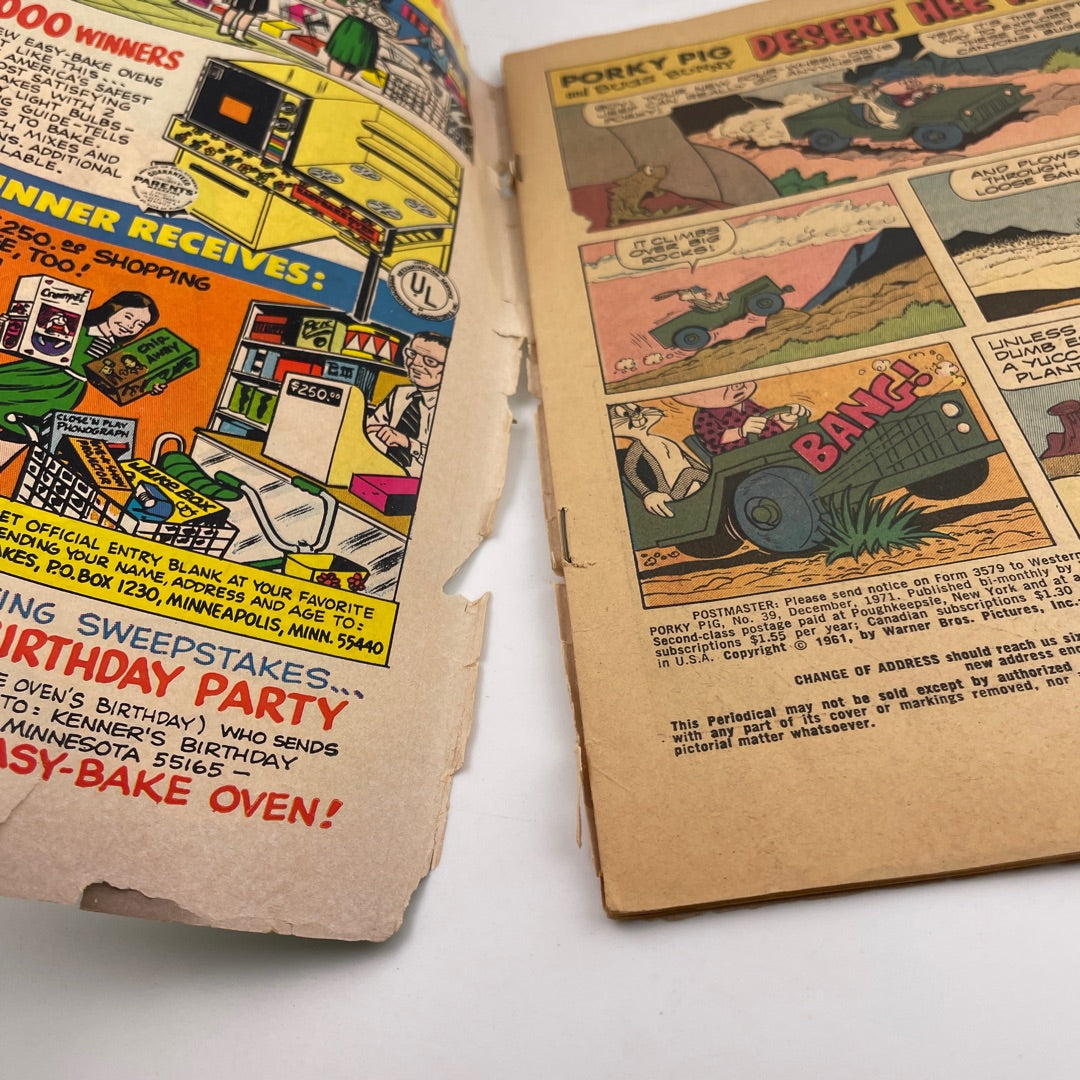 Comic Book - Porky Pig and Bugs Bunny Looney Tunes Set of 3 1971 1975 1976 attic no returns - Museumize.com