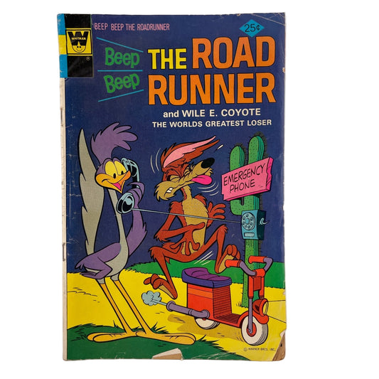 Comic book cover featuring The Road Runner and Wile E. Coyote with a blue background