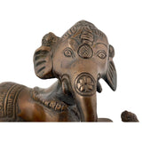 Ganesh Hindu Bronze Metal Statue Paperweight 3H x 5L