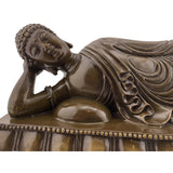 Reclining Buddha Nirvana Pose Bronze Metal Statue 13.25L AS IS ATTIC no returns