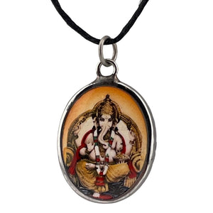 Museumize:Ganesh Hindu Color Ceramic Unisex Pendant Necklace
