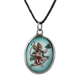 Hanuman Monkey Hindu Color Ceramic Unisex Pendant Charm Necklace