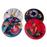 Kandinsky Abstract Paintings Bar Drink Glass Coasters Set of 4