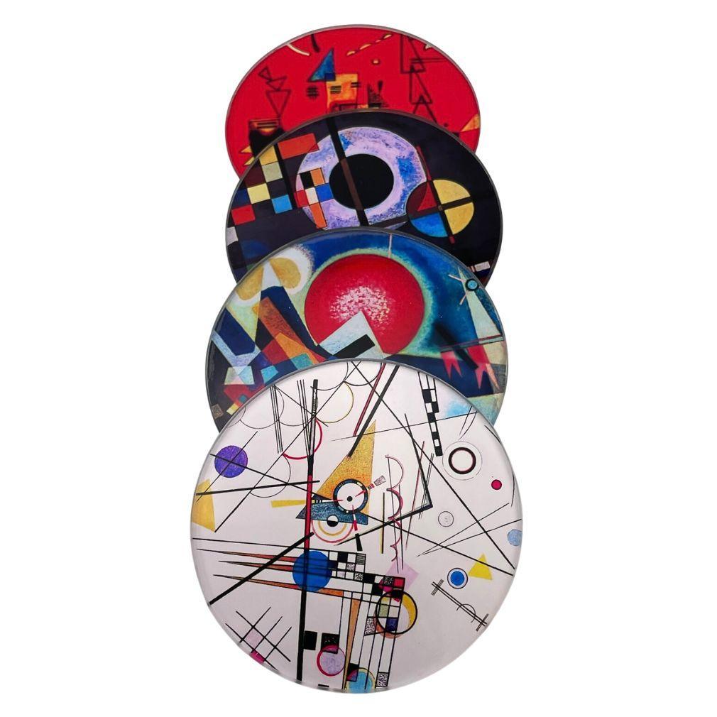 Kandinsky Abstract Paintings Bar Drink Glass Coasters Set of 4 - Museumize.com