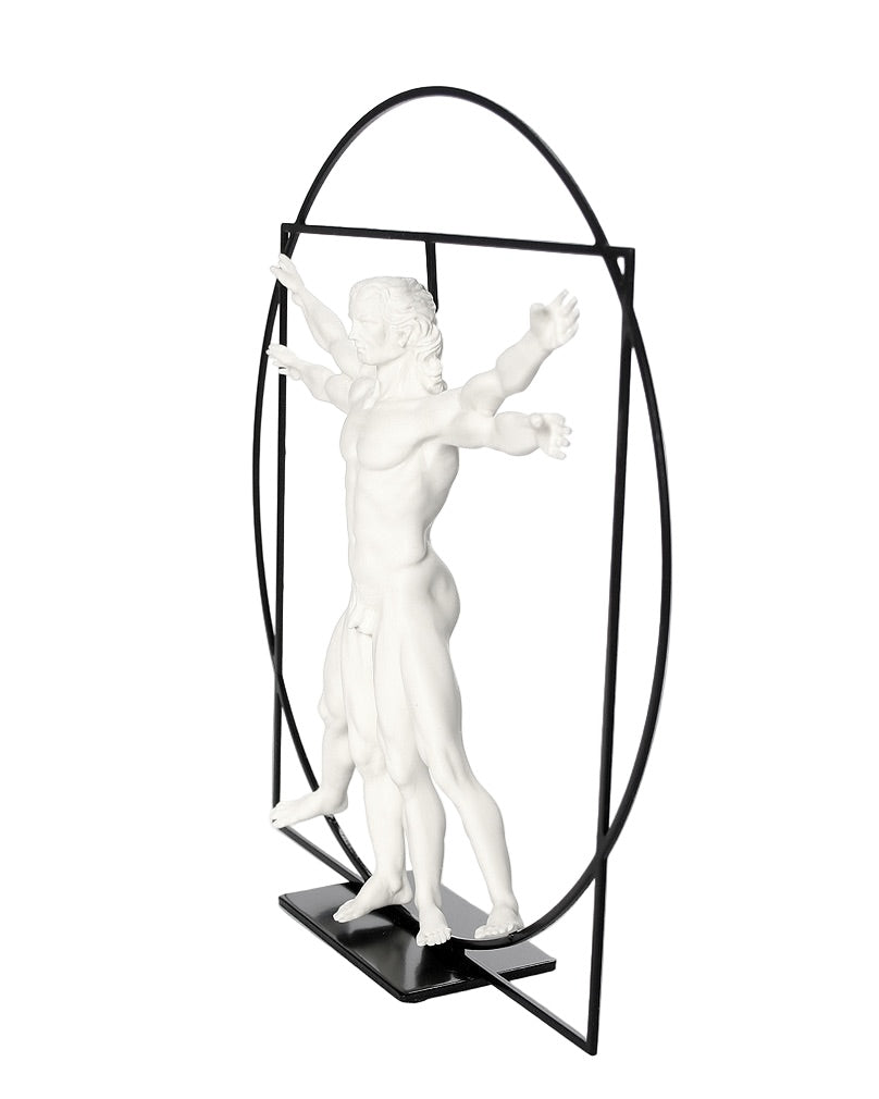 Man of harmony in proportions by Leonardo DaVinci adapted to desk statue.