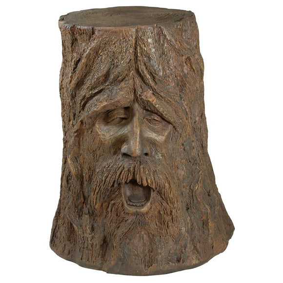 Odin Tree Stump Sculptural Side Accent Garden Table 17.5H