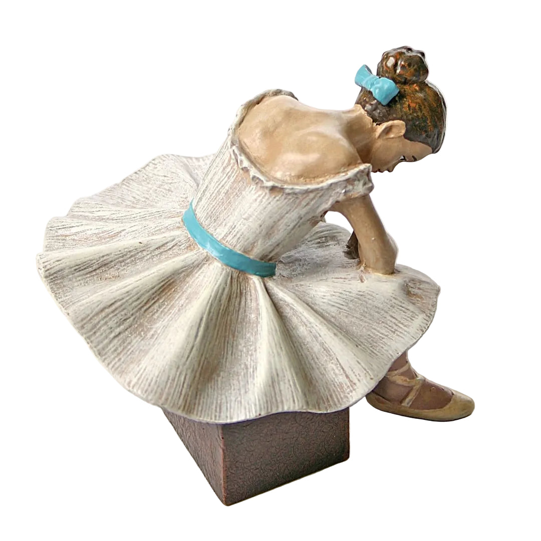 Degas L'Attente ballerina sculpture from multiple angles emphasizing the authentic unglamorous pose and physical strain captured by the artist's revolutionary vision.