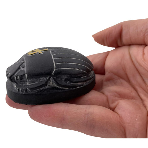 Egyptian Scarab Beetle Small Paperweight Homeschooling Teaching Aid Statue 2.4L x 1.75W