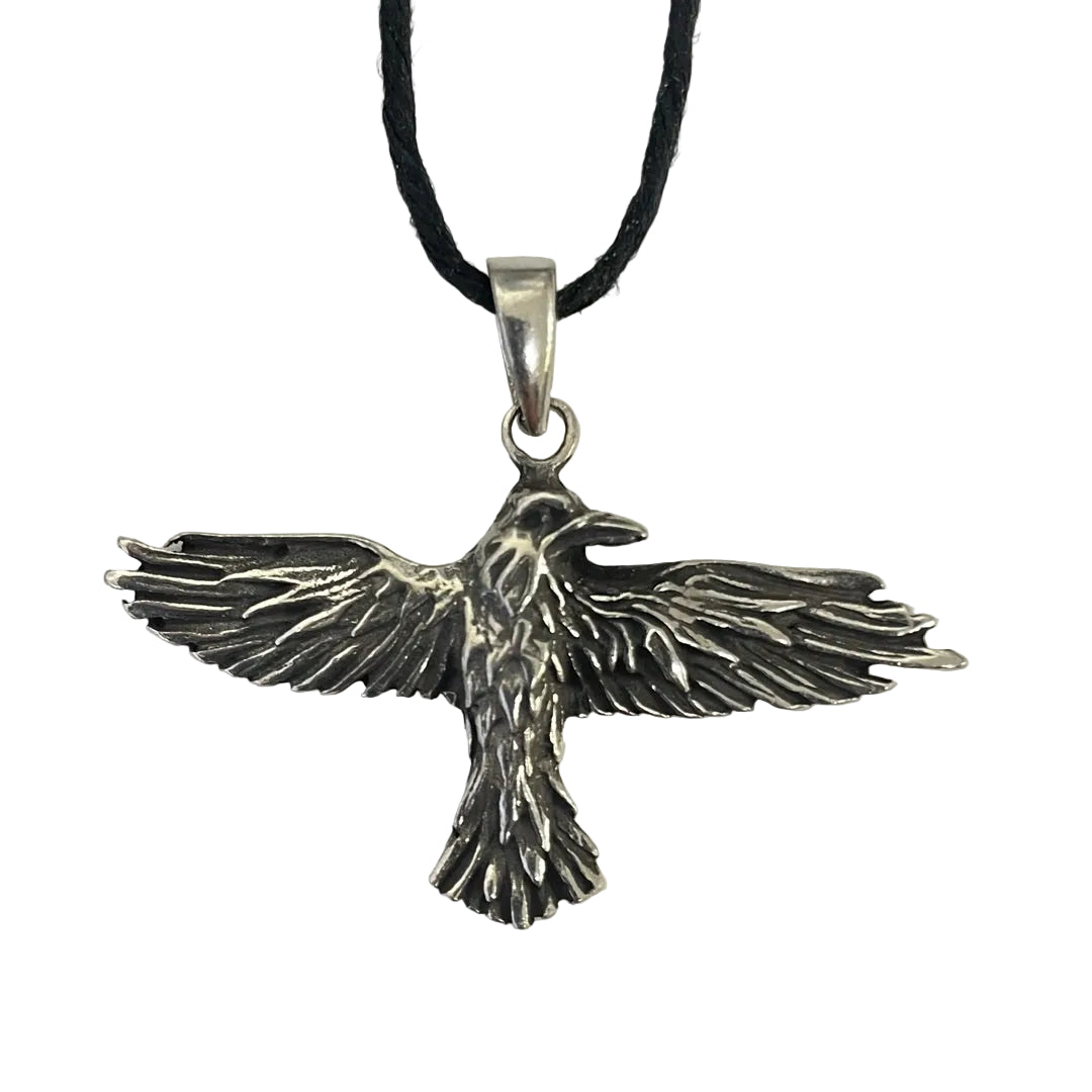 Raven Celtic Prophesy Morrigan Bird Pewter Pendant Charm Necklace - Museumize.com