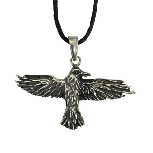 Raven Celtic Prophesy Morrigan Bird Pewter Pendant Charm Necklace - Museumize.com