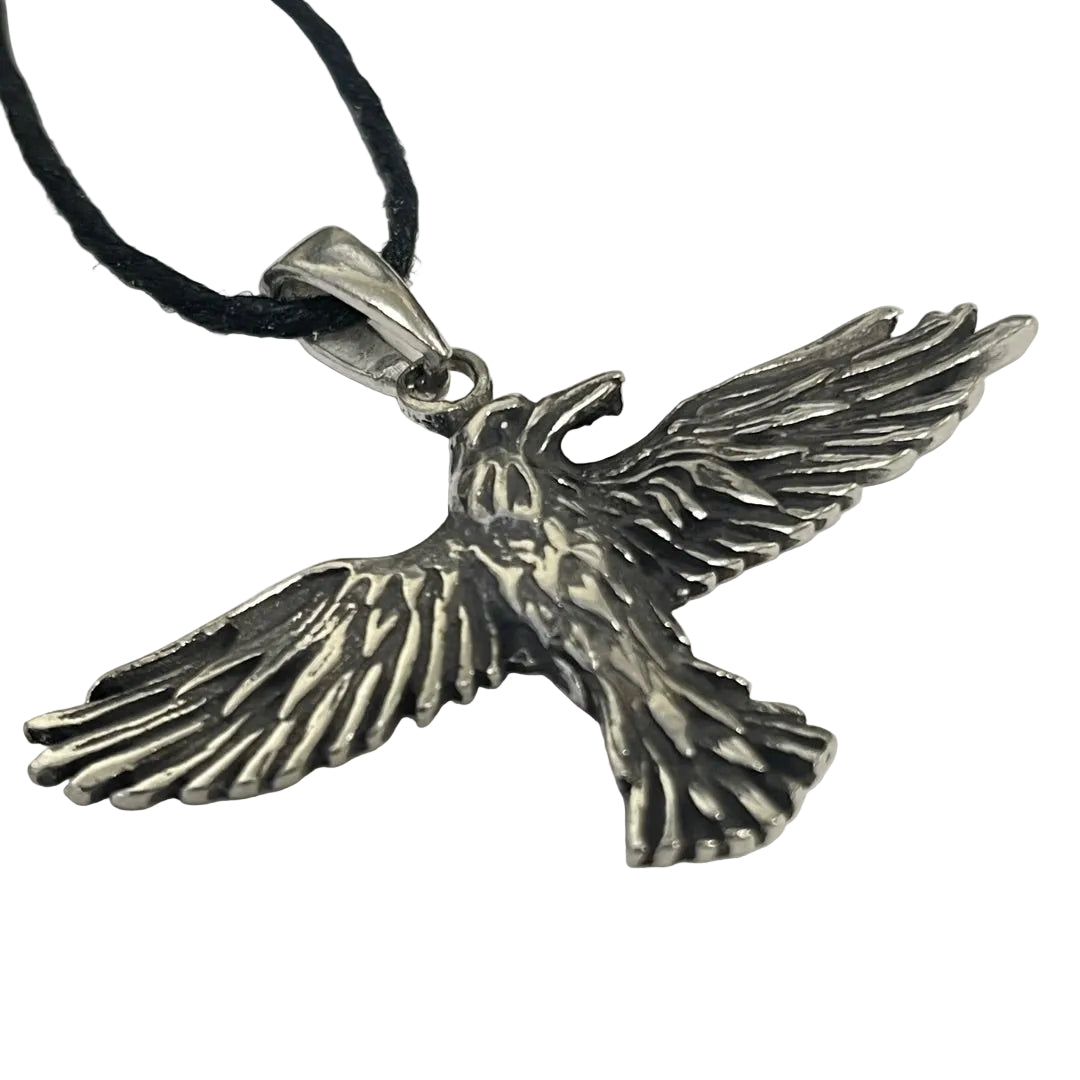 Raven Celtic Prophesy Morrigan Bird Pewter Pendant Charm Necklace - Museumize.com