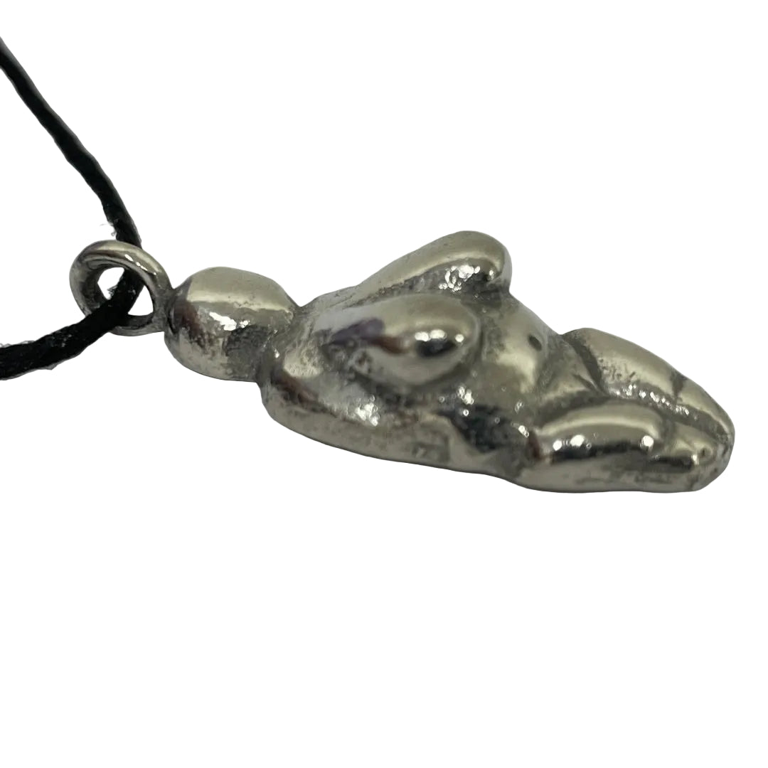 Paleolithic mother goddess pendant charm, Venus of Willendorf museum jewelry, 1.5 inches on 33-inch black cord