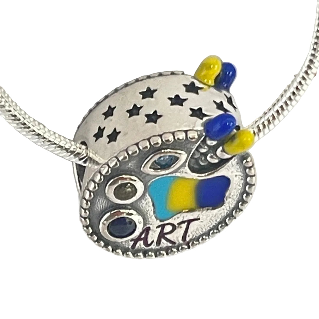 Sterling silver charm on cable chain, wearable as pendant or bracelet accent