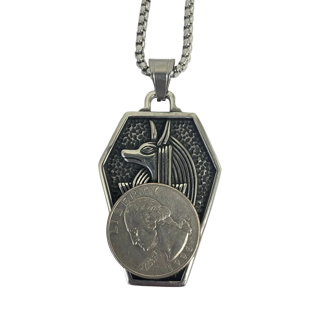 Anubis Ankh Coffin Shape Pendant Necklace