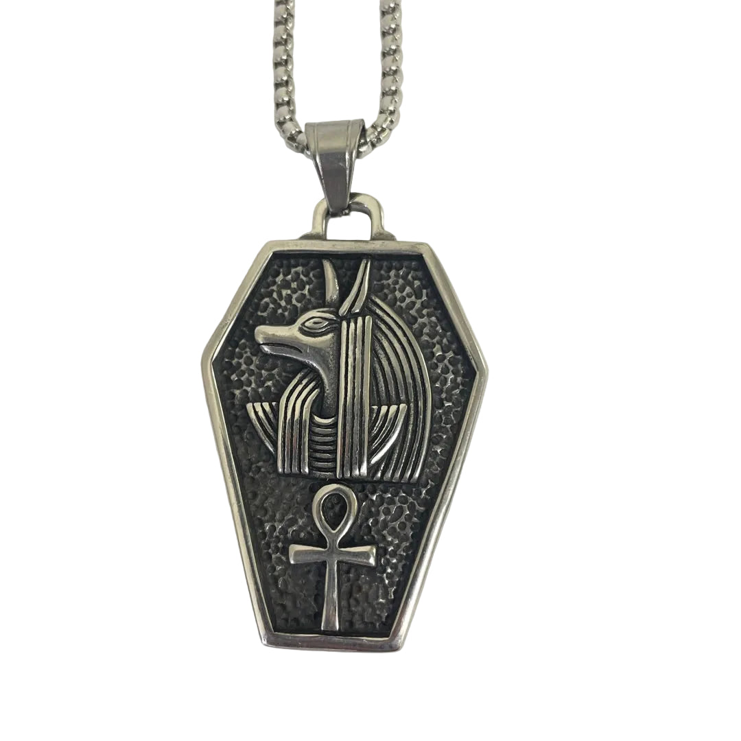 Anubis Ankh Coffin Shape Pendant Necklace